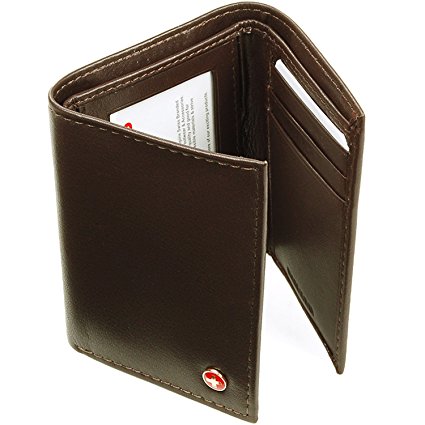 Alpine Swiss Men's Genuine Leather Trifold Wallet