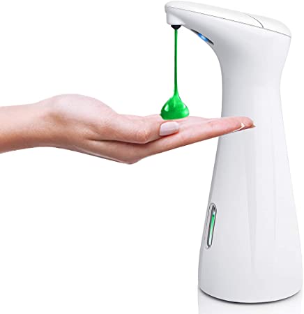 Automatic Soap Dispenser, Touchless Soap Dispenser, with Automatic Infrared Sensor Soap Dispenser, IPX6 Waterproof, Automatic Soap Dispenser Suitable for Kitchens/Offices/Schools (White)