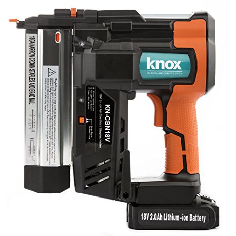 Knox Cordless 18V Li-Ion 18-Gauge Brad Nailer and Stapler with 2 Battery Packs Included