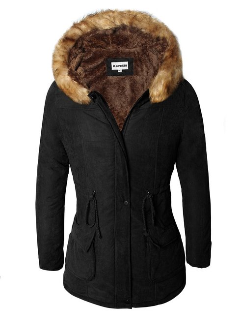 iLoveSIA Womens Warm Winter Parkas Coats Faux Fur Lined Overcoats