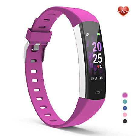 YoYoFit Slim Kids Fitness Tracker HR, Women Activity Tracker Watch with Heart Rate Monitor, Waterproof Smart Fitness Band with Step Counter, Calorie Counter, Pedometer Watch for Kids Women Adult
