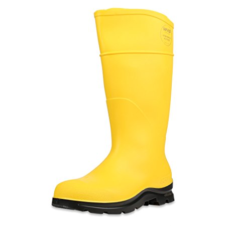 Servus Comfort Technology 14" PVC Steel Toe Men's Work Boots, Yellow & Black (18835)