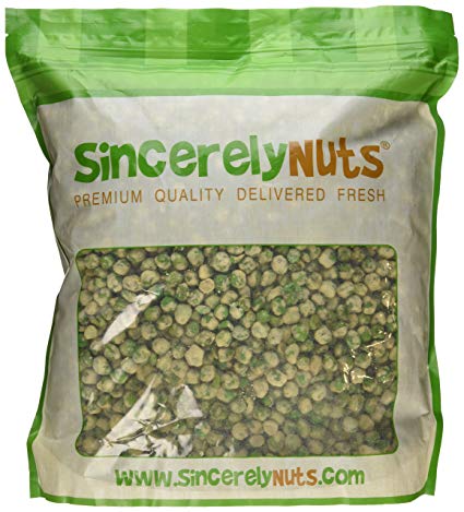 Sincerely Nuts Wasabi Peas - Five Lb. Bag - Seductively Spicy - Ridiculously Fresh - Packed with Wholesome Nutrients - Kosher Certified!