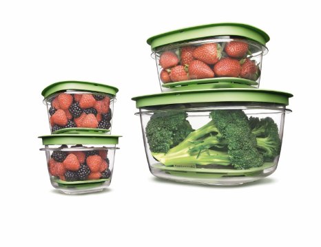 Rubbermaid 7J93 Produce Saver Square Food Storage Containers Set of 8