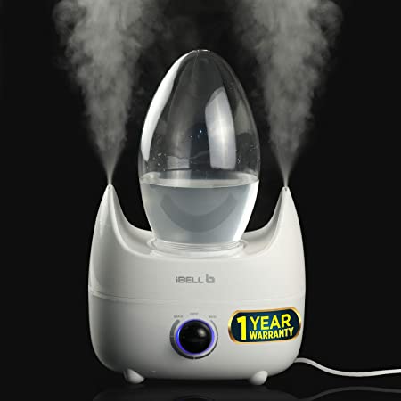 iBELL HU850L1N Humidifier & Essential Oil Diffuser, 1.5L, with Cool Mist, Double Spray Nozzle, Low Water Indicator (White)