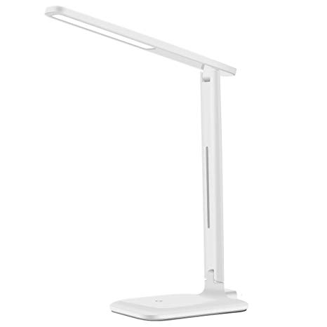 Yantop LED Desk Lamp, Eye-Caring Table Lamp, Dimmable Office Study Computer Desk Lamp, Touch Control, Memory Function, 9 Brightness Light, Foldable LED Lamp for Reading, Studying,Working,White