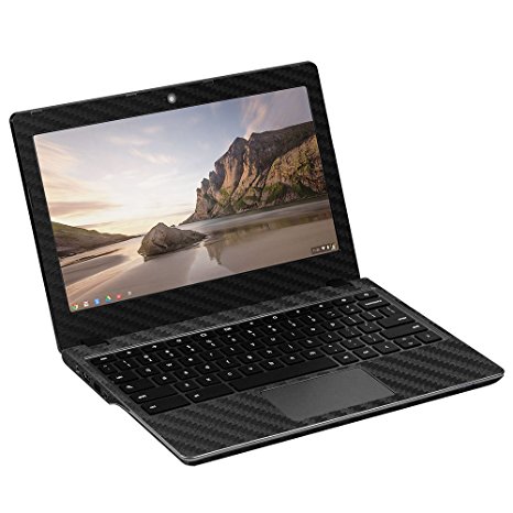 Skinomi TechSkin - Acer Chromebook 11.6 C720 - Carbon Fiber Black Full Body Skin Protector / Front & Back Premium HD Clear Film / Anti Bubble Crystal Shield (11.6" Display)