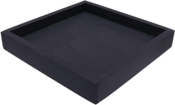 DOITOOL 7.8 x 7.8 x1. 38 inch Square Plant Saucer, Thicken Plastic Plant Trays, Leakproof Plant Water Catcher Tray for Garden Potted Water Drips and Soil (Black)