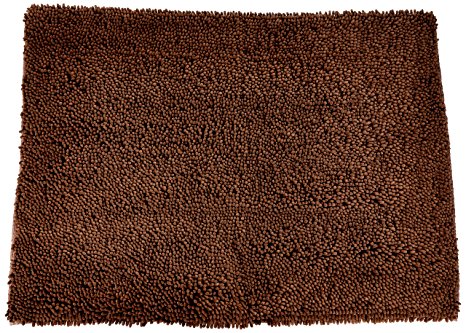 Soggy Doggy Microfiber Chenille Doormat for Wet Dog Paws, Large 26 x 36 Inch, Dark Chocolate No Bone