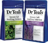 Dr Teals Epsom Salt Soaking Solution Bundle - 1 Relax and Relief Eucalyptus Spearmint 3lbs and 1 Sooth and Sleep Lavender 3lbs