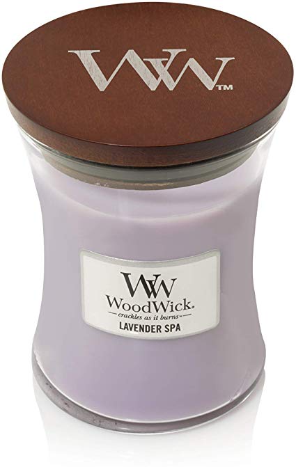 WoodWick Medium Hourglass Scented Candle with Crackling Wick | Lavender Spa | Up to 60 Hours Burn Time