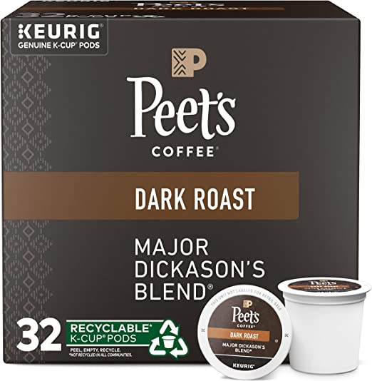 Peet's Coffee & Tea K-Cup Pack, Major Dickason's Blend, 32 Count