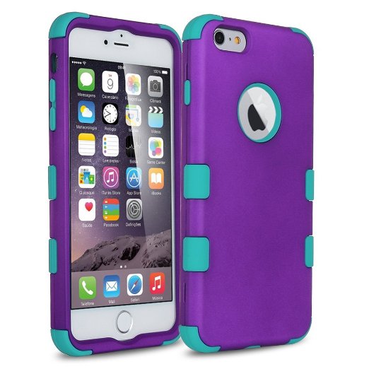 iPhone 6 Plus Case, ULAK Hybrid [Shock Absorbing] Case with Soft Silicone   Hard PC Cover for Apple iPhone 6 Plus 5.5 inch 2014 Release (Blue/Purple)