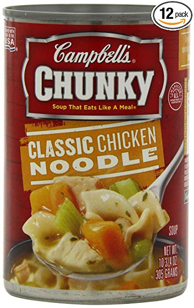 Campbell's Chunky Classic Chicken Noodle Soup, 10.75 Ounce Cans (Pack of 12)