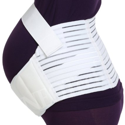 Maternity Belt - NEOtech Care  TM  Brand - Pregnancy Support - Waist  Back  Abdomen Band Belly Brace - White Color - Size M
