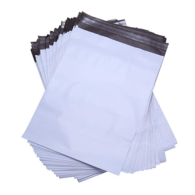 Lekzai 12" x 16" Poly Mailers,White Self Sealing Poly Shipping Envelope Mailers - 100 Pack