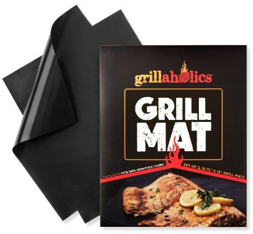 Grillaholics Grill Mat - Lifetime Guarantee - Set of 2 Nonstick BBQ Grilling Mats - 15.75 x 13 Inch