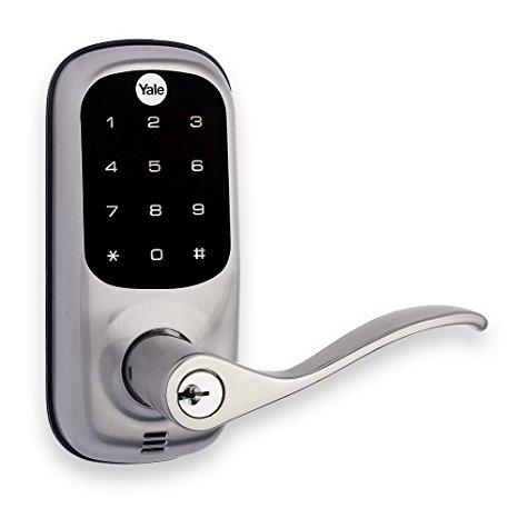 Yale Real Living YRL-220-NCR-619 Real Living Touchscreen Lever Door Lock with 25-User Code Memory, Satin Nickel