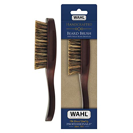 Wahl 100% Boar Bristle Brush Grooming & Styling Brush with Wood Handle for Beard, Mustache, Hair - Model 3347