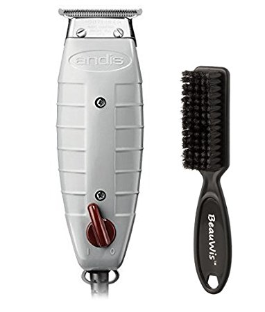 Andis Professional T-Outliner Beard/Hair Trimmer with T-Blade, Gray, Model GTO (04710) with a BeauWis Blade Brush