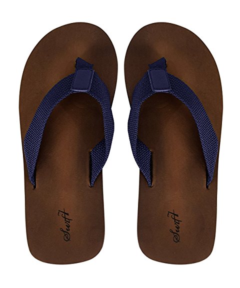 Peach Couture Mens Brown Suede Flip Flop Synthetic Stappy Beach Flats Sandals