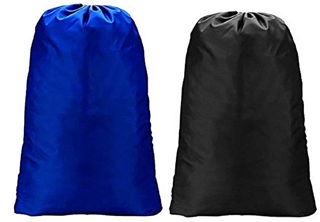 Oniche Travel Laundry Bag with Drawstring Large Laundry Bag Collapsible Washing Laundry Bag Clean Dirty Clothes Black Blue 2 pcs