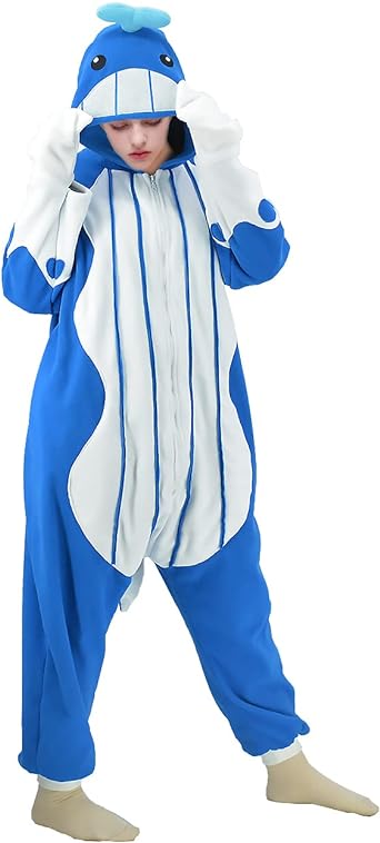 Blue Whale Onesie Adult Blue Whale Cosplay Costume Unisex Adult Animal Pajamas Halloween Costume Sleepwear Homewear