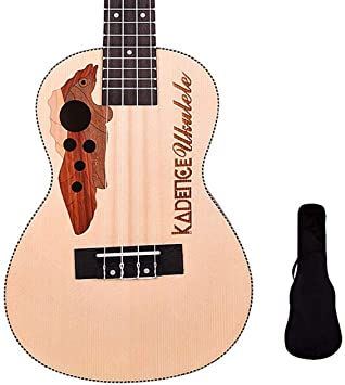 Kadence Concert Ukulele - Spruce Top Wooden Concert Size Ukulele for Beginners (Special Shape) - Ukulele for Adults, Kids, Players or Professionals - Beginner Ukulele with Bag