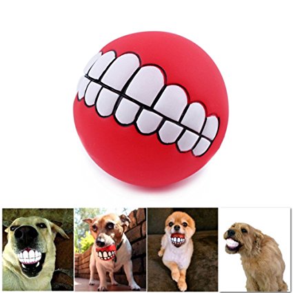 Patgoal Pet Dog Ball Teeth Silicon Toy Chew Squeaker Sound Dogs Play Toys
