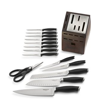 Calphalon Contemporary Self-Sharpening 15-piece Knife Block Set with Sharp-In Technology, Black/Silver