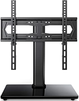 PERLESMITH Universal TV Stand-Table Top TV Stand Fits 23-55 inch Flat Curved Screen LCD LED OLED 4K TV and Monitor-Heavy Duty TV Base Compatible with VESA 75x75mm-400x400mm, Holds up to 88lbs PSTVS20