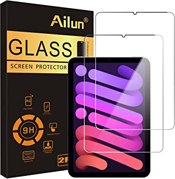 Ailun Screen Protector Compatible with iPad Mini 6[8.3 Inch] [2021 Release] 2Pack Tempered Glass 2.5D Edge Ultra Clear Transparency, Anti-Scratches Case Friendly