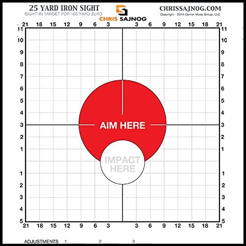 Chris Sajnog 25 Yard Sight-in Targets for a 100-Yard Zero - USE with Iron Sights