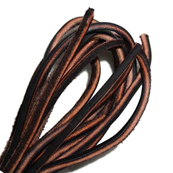 TOFL Logger Leather Boot Laces--Easy Sizing Just Cut to Fit. 108 Inch Long Boot Lace