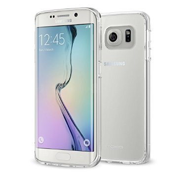 Galaxy S6 Edge Case - MoKo Scratch Resistant Halo Series Hybrid Cover with TPU Anti drop and Scratch Technology Corners  Clear Back Panel Bumper Cover for Samsung Galaxy S6 Edge 2015 Crystal Clear