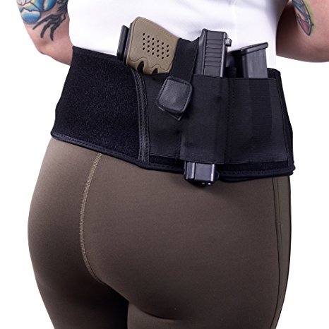 Concealed Carry Belly Band Holster ✮ Neoprene Waist Band System ✮ IWB Hand Gun Holder ✮ FREE Zip Wallet Included ✮ Fits Up To 45” Waist ✮ For Men and Women