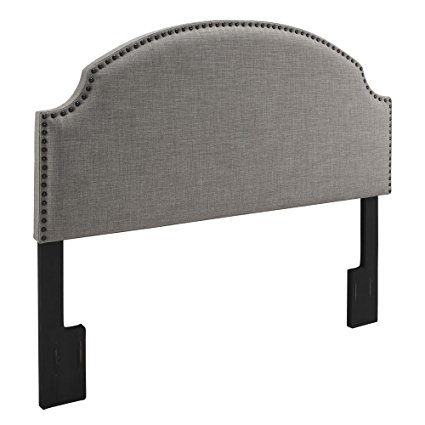 Dorel Asia Skylar Nailhead Linen Padded Headboard, Full/Queen, Gray