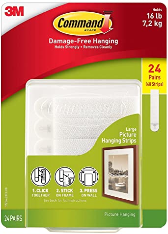 Picture & Frame Hanging Strips, 96 Large Strips - 48 Pair (New Version)