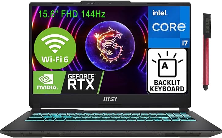 MSI 2023 Cyborg 15 15.6" 144Hz FHD Gaming Laptop Computer, 12th Gen Intel 10-Core i7-12650H, GeForce RTX 4060 8GB, 32GB DDR5 RAM, 2TB PCIe SSD, WiFi 6, BT 5.2, Backlit Keyboard, Windows 11 Pro, BROAG