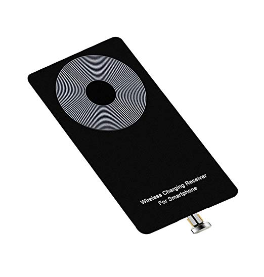 Wordcam Qi Receiver,Charging Receiver Module Chip Ultra-thin Qi Standard Wireless Charger Receiver for Samsung A8,Huawei Mate8 and any Android Devices(The position of micro-USB:The narrow-side on top)