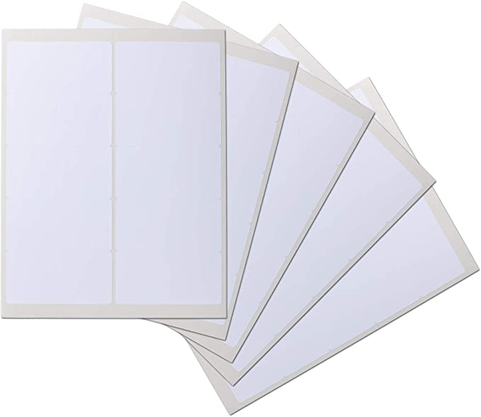 Crinklee Waterproof Shipping Labels, 50 Rectangles, 4x2 Inches, Oil Proof, Highly Durable Blank Stickers