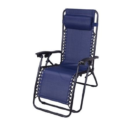 Outsunny Zero Gravity Recliner Lounge Patio Pool Chair, Blue