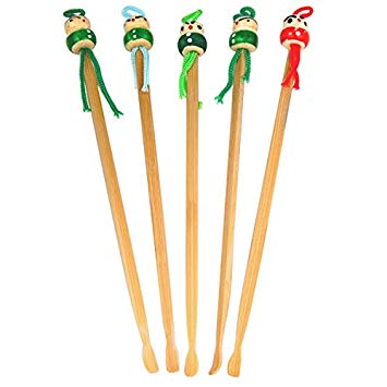 Topro Traditional Chinese Japanese Oriental Bamboo Doll Earpick Earwax Remover Pack of 5pcs