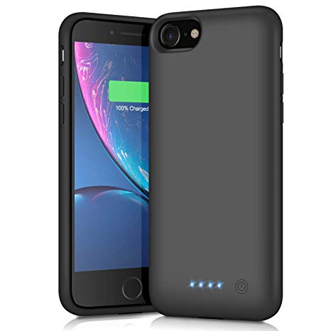HETTP Battery Case for iPhone 6/6S/7/8, 【6000mAh】Charger Case for iPhone 6 6s 7 8 Rechargeable Extended Battery Charging Case Backup Portable Charger Case 4.7 inch Black