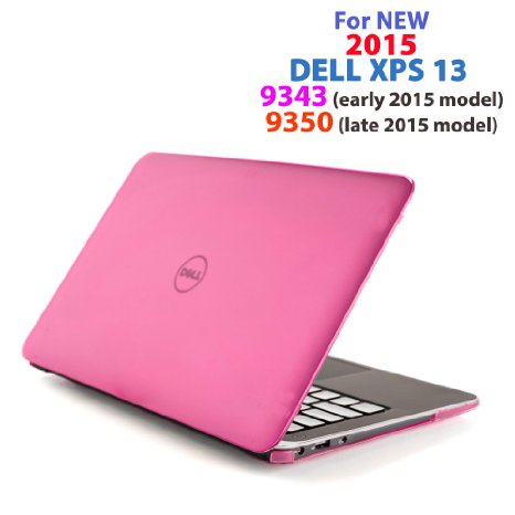 Pink iPearl mCover Hard Shell Case for 13.3" Dell XPS 13 9343 / 9350 model(released after Jan. 2015, not fitting older L321X / L322X / 9333 model released before Jan. 2015) Ultrabook laptop - PINK