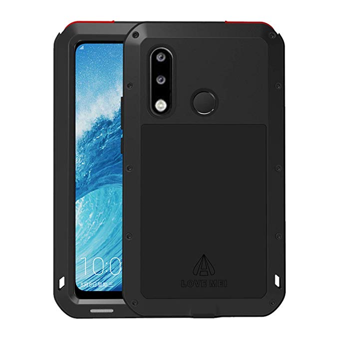 Simicoo Huawei P20 Pro Aluminum Alloy Metal Bumper Silicone Full body Hybrid Case Built-in Gorilla glass Military Shockproof Heavy Duty Armor Defender Tough Case For Huawei P20 Pro (Black, P20 Pro)
