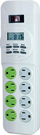 GE 14024 Digital Timer, with 8 Outlet Surge