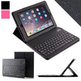 Alpatronix KX101 Mini Case and Wireless Bluetooth Keyboard for iPad Mini 1 2 and 3 with Built-in StandProtective Smart CoverRechargeable and Removable Keyboard Black