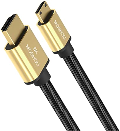 8K Mini HDMI to HDMI Cble SIKAI Ultra High Speed HDMI 2.1 Cable Support 8K@60Hz, 4K@120Hz, 48Gbps, eARC, HDR10, HDCP2.2 Compatible with Camera, Camcorder, Laptop, Raspberry Pi Zero W (4.5 Feet)