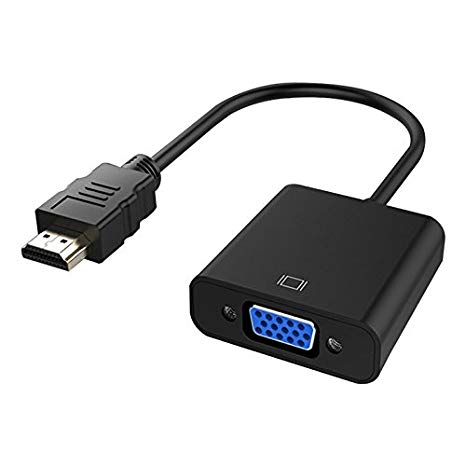 HXHANG HDMI to VGA, Gold-Plated HDMI to VGA Adapter (Male to Female) for Computer, Desktop, Laptop, PC, Monitor, Projector, HDTV (Black)